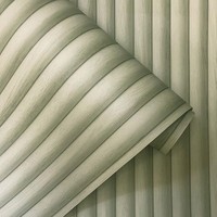 Minimalistische Holz Lamellen Tapete 13830 Salbei Gefast Streifen 3D Effekt Teak