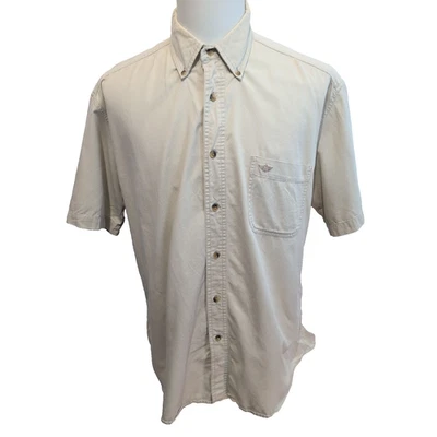 Chemise Manches Courtes Dockers Khakiware 100% Coton Beige 1 poche Taille L - Photo 1/4
