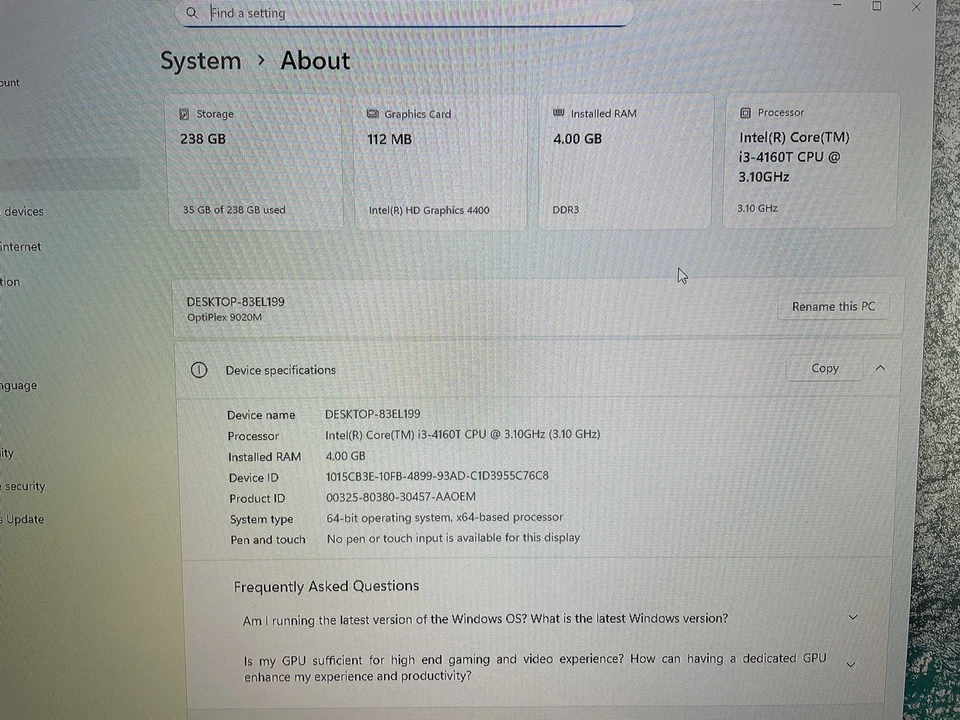 Dell Optiplex USFF 9020M item #5 - Image 2 of 4