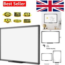Magnetic Dry Erase Whiteboard 90x60cm with Black Aluminium Frame