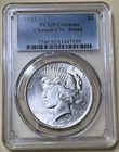 1923 Peace Dollar PCGS Certified Uncirculated - Cleaned