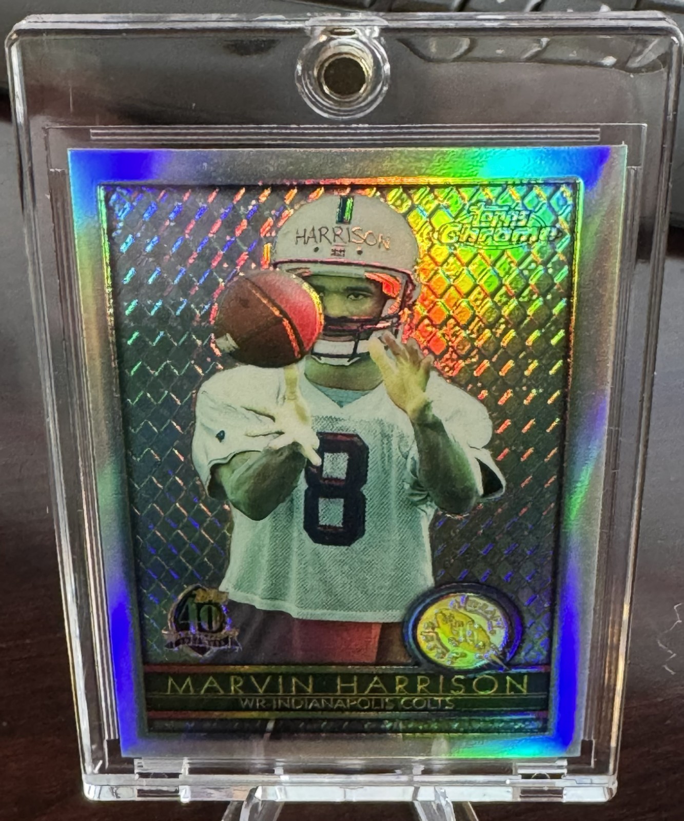 1996 MARVIN HARRISON 1ST YEAR TOPPS CHROME REFRACTOR ROOKIE #156 COLTS HOF