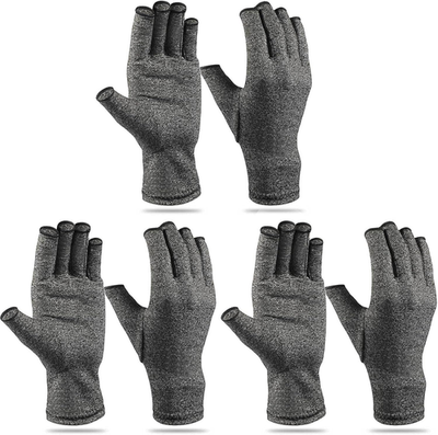 #ad 3 Pairs Compression Craft Arthritis Hands Gloves Fingerless Pressure Joint Relie $19.21