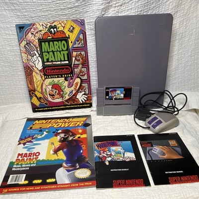 Nintendo Mario Paint SNES 1992 NTSC-U/C w/ Mouse, Mouse Pad, Manuals/Guide