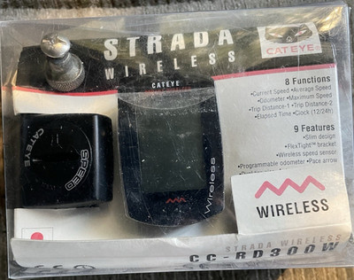 CatEye Strada Wireless CC-RD300W Bike Computer Black Speed/Odo Clock Kit