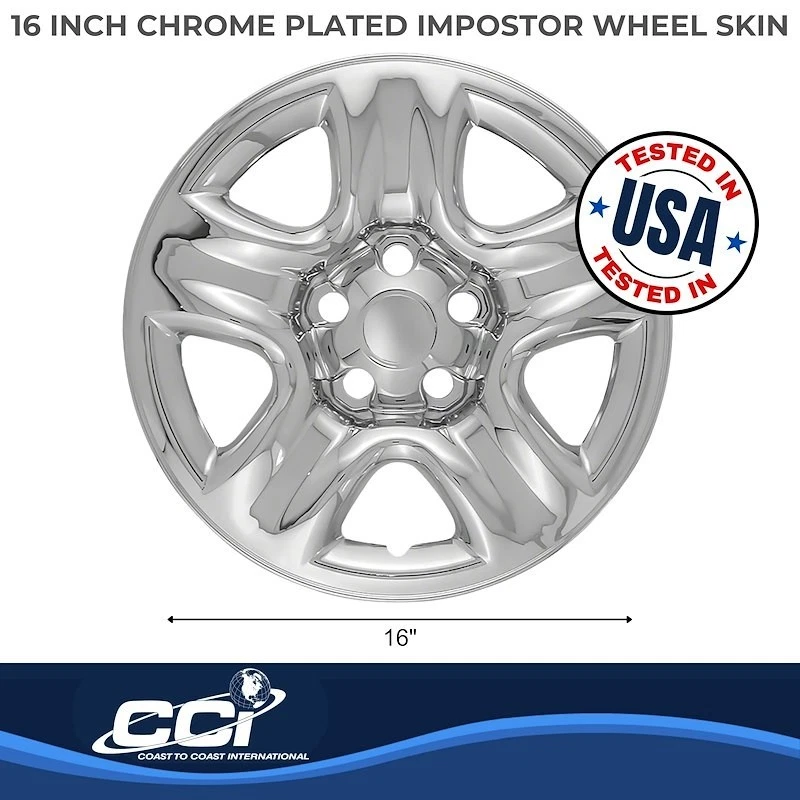 Обшивка колеса IWCIMP42X, 16 дюймов для 01–07 Toyota Highlander RAV4 хромированная - Изображение 3 из 3