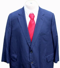 Holland & Sherry Navy Blue 140s Wool Blazer 2 Btn Double Vent 48S BESPOKE Portly