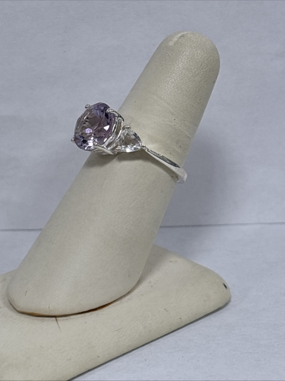 Pink Stylish Sterling Silver Ring Solid 925 Size 8 - image 2