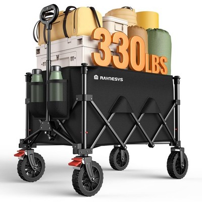 Raynesys Wagons Carts Foldable Collapsible Foldable Wagon 330Lbs Capacity Large