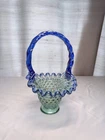 Vintage Fenton Sapphire Blue with a Crest Hobnail Pattern / Year 1980-1990