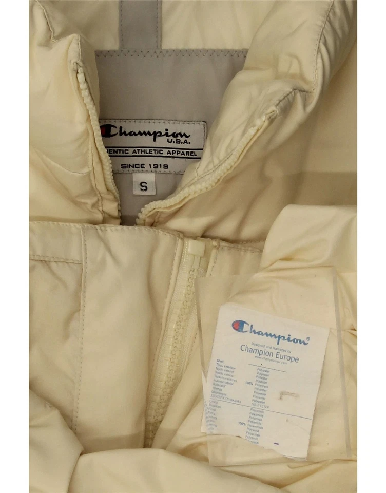 CHAMPION Womens Padded Gilet UK 10 Small Off White Polyester DU86 - Image 4 of 4
