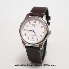 Vintage Stitched Genuine 20mm Dark Brown Leather Watch Strap For Longines Watch