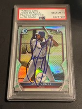 JOSUE DE PAULA signed auto 2024 1st Bowman Lunar Refractor PSA Auto 10