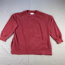 Old Navy Women's L Tunic Sweatshirt Burgundy Long Sleeve Fleece Pullover 90 10