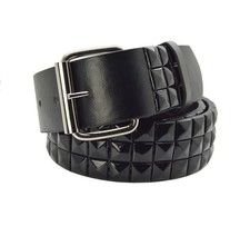 Punk Rock Rivet Metal Faux Leather Black Studded Belt