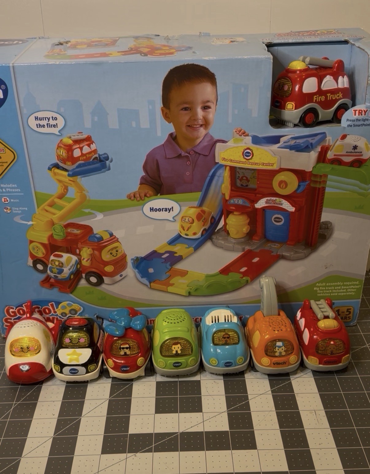 RARE!! VTech Go Go Smart Wheels Fire Command Rescue Center W