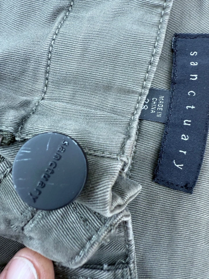 Sanctuary Mujer Talla 28 Pantalones Ajustados Verde Ejército A7 Foto 4 de 4