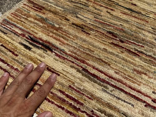 TAPPETO ORIENTALE VINTAGE 3x5 lana annodato a mano fatto a mano geometrico tribale gabbeh fine