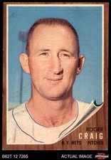 1962 Topps #183 Roger Craig Normal Tint Mets COMMON VARIATION 2 - GOOD