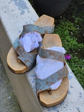 Cydwoq Leather Turquoise Handmade Thong Clog Comfort Women's Slip On 8.5"
