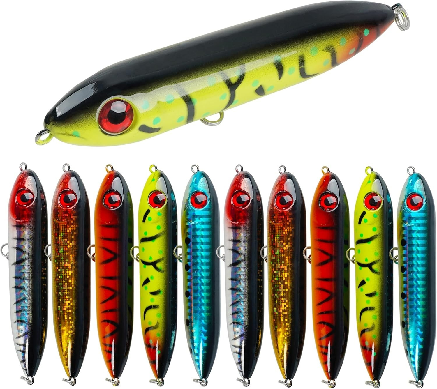 Large Multicolor Catfish Rattling Line Float Lures - Pack of 10 for Santee Rig - Image 3