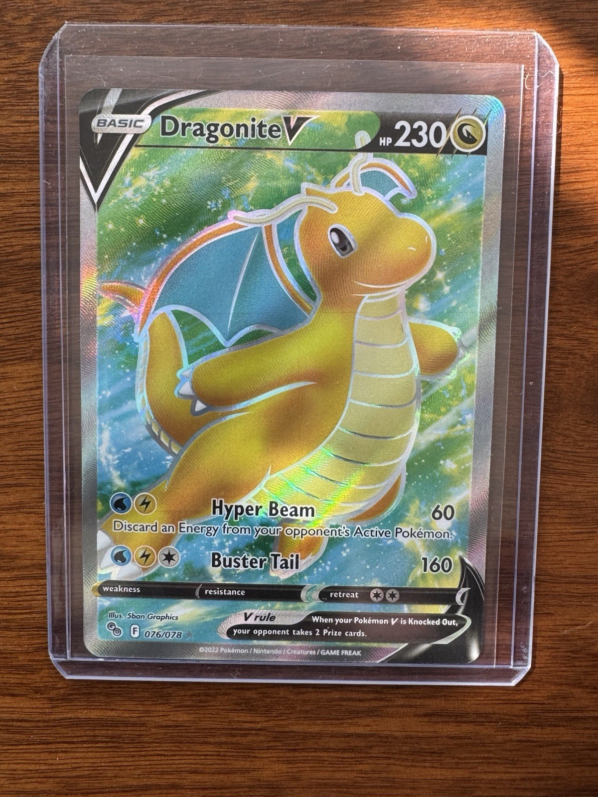 FULL ART Dragonite V ULTRA RARE 076/078 Pokemon GO Holo Foil Holographic - NM