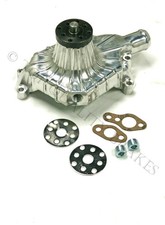 Small Block Chevy Polished Aluminum Ribbed Finned High Volume Short Water Pump