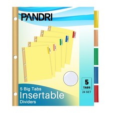 Binder Divider, 120 Pack Binder Index Dividers with 5 Insertable Multicolor B...