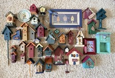 Vintage Birdhouse Decor Lot of 32+ Rustic Wooden Cottage Mini Houses