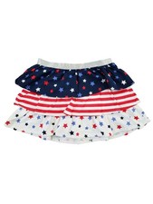 Girls Red White Blue Patriotic Ruffled Stars Stripes Tiered Layered Skirt XXL