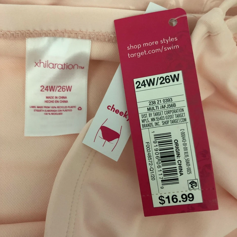 Parte inferior de bikini Xhilaration descarada con tiras laterales rosa claro talla 24W/26W Foto 3 de 3