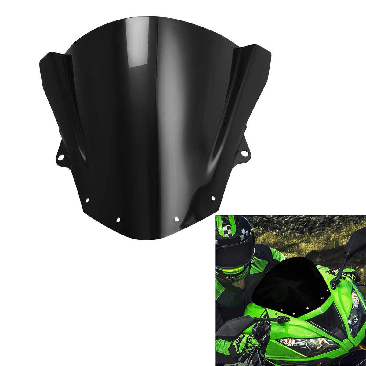 dual Bubble Windscreen Windshield Fit For Kawasaki Ninja ZX6R