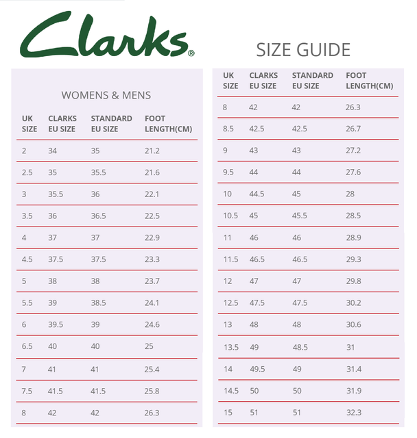 clarks sizing