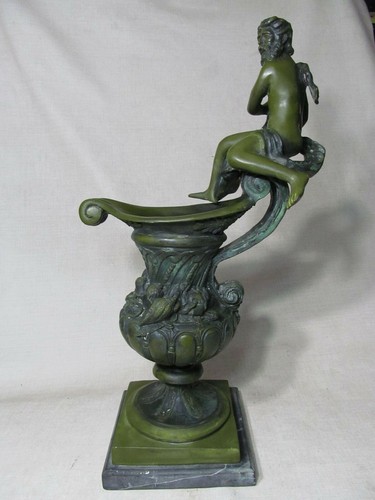 MOREAU BRONZE STATUE SCULPTURE NEPTUNE PITCHER ANTIQUE FRANCE 27” H 44 LB GREAT - Picture 2 of 11
