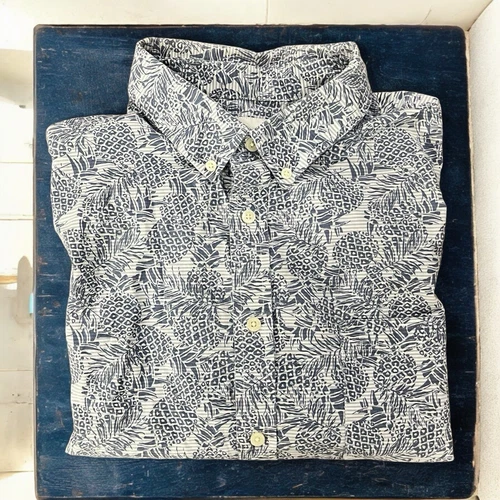 Mens Size XL Button Down Shirt Slim w/ Hawaiian Pineapple Goodfellow & Co.