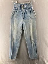 VTG 80s Gitano Jeans Womens 26 Blue Mom Jogger Tapered High Rise American Denim