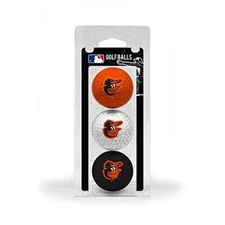 MLB Baltimore Orioles 3-Pack Golf Balls, NEW, Clamshell Packaging
