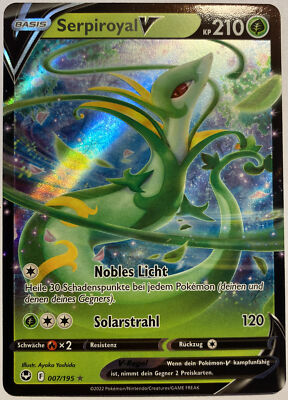 Pokemon Serpiroyal V | Deutsch 007/195 Silberne Sturmwinde | Near Mint