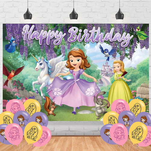 Sofia Princess Backdrop Birthday Banner for Sofia Princess Birthday Party Suppli