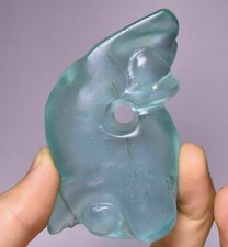 8CM Old China Hongshan Culture Crystal Carving Pig Dragon Gou Pendant