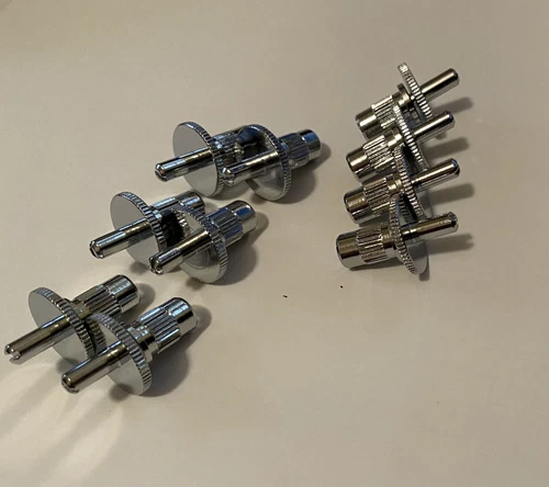 10 Nashville Chrome Bridge Thumbwheels and Insert Posts for Gibson Tunomatic