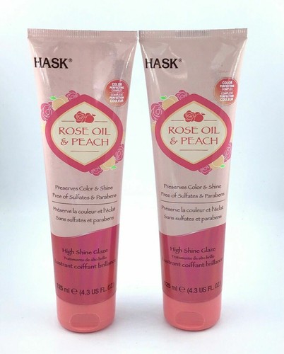 2 HASK Rose Oil & Peach / High Shine Glaze / Color Treated Conditioner Preserver - Picture 4 of 4