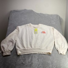 All in Motion Women's Ivory Core Fleece Crew Cropped Sweatshirt Size M