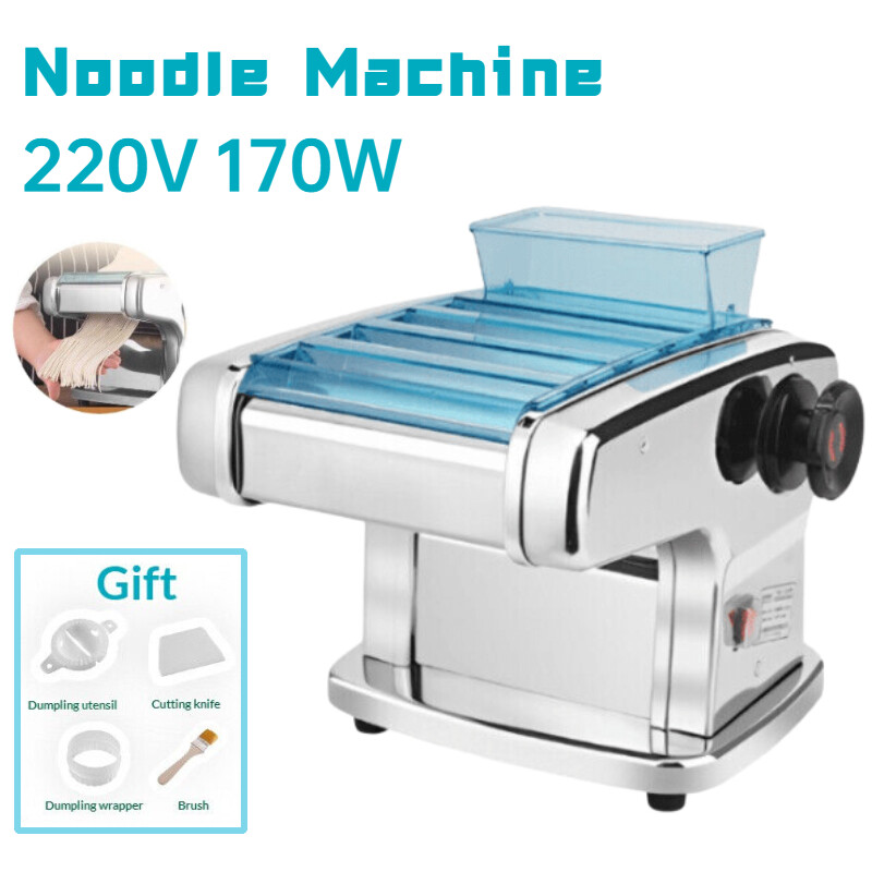 Envoltura para hacer fideos de pasta eléctrica para el hogar 220V acero inoxidable nueva