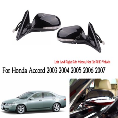 2Pcs Power Heated&Adjustable Glass LED Indicator Lamp Mirror For Honda Accord