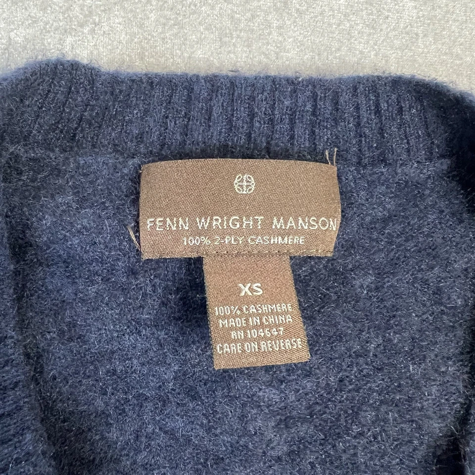Fenn Wright Manson Sweater Womens XS Navy Pink Striped 100% Cashmere Long Sleeve - Image 4 of 4