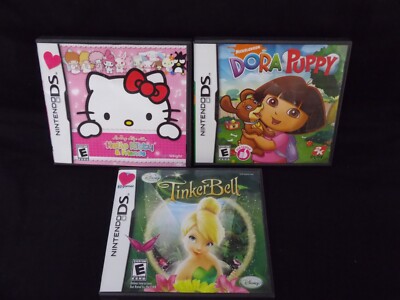 Nintendo DS Hello Kitty Dora Puppy Disney Tinker Bell Games & Princess Case