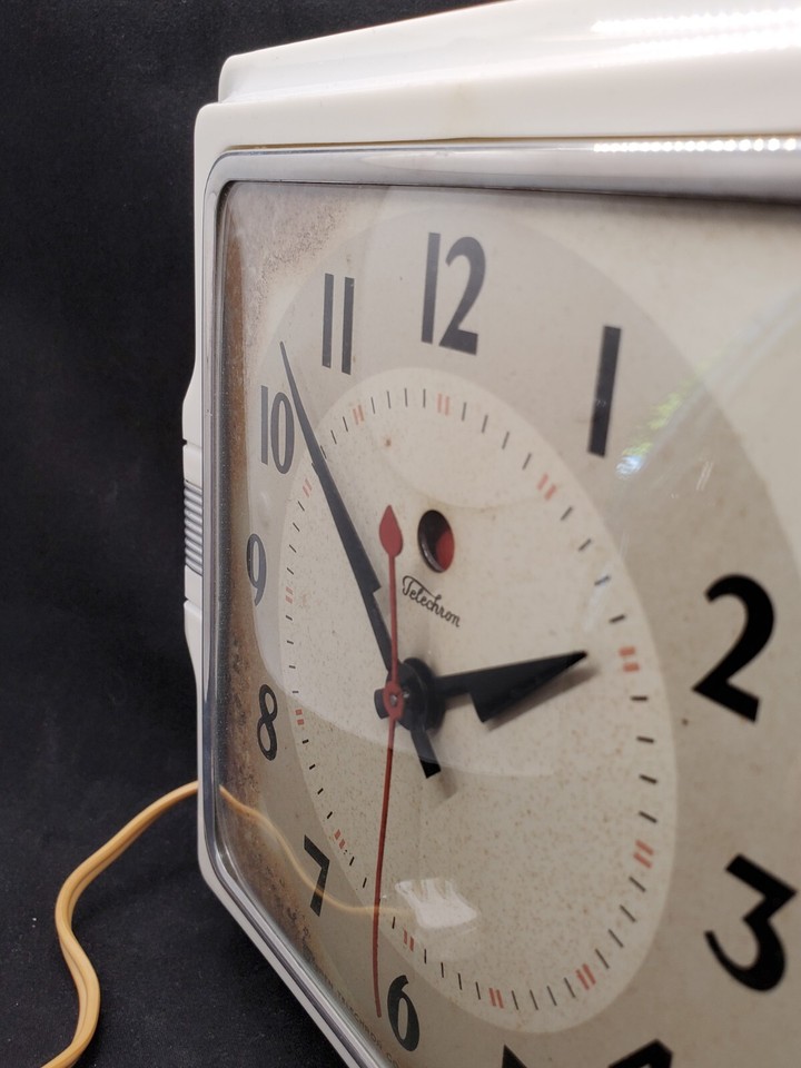 Telechron 2H11 White Electric Wall Clock Art Deco Works Café Works! eBay