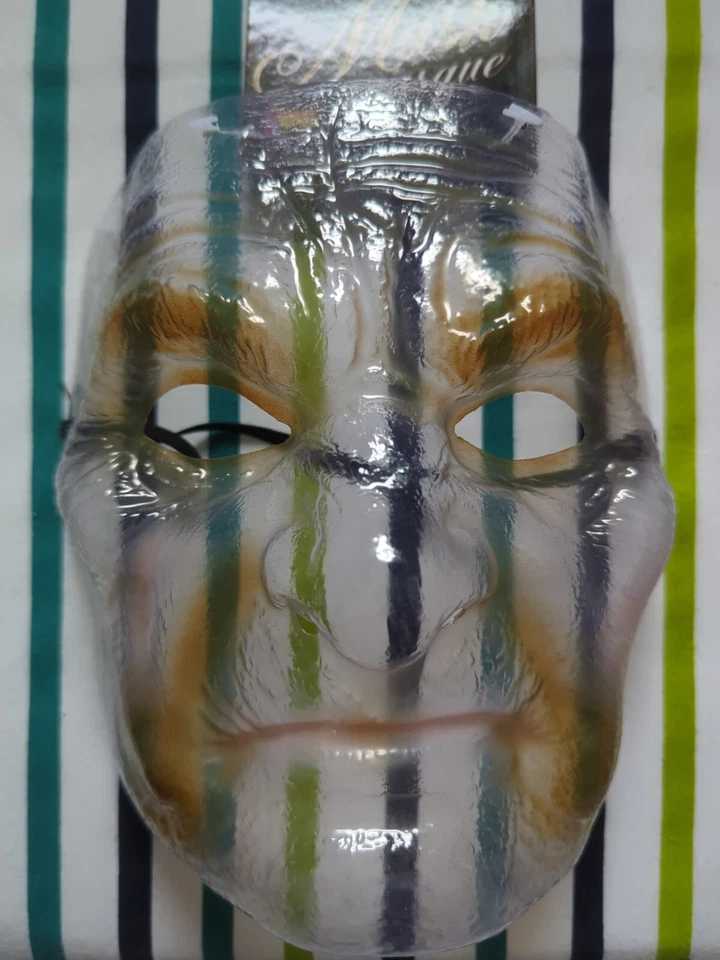 Grumpy Man Transparent Mask Fancy Dress Halloween Adult One Size Spooky Accessor - Image 4 of 4