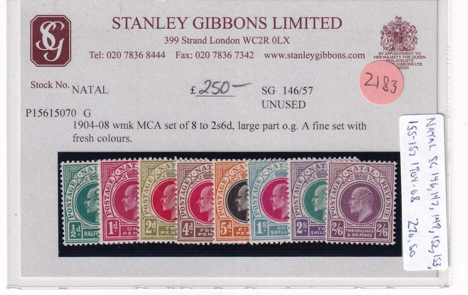 SUDÁFRICA/NATAL 1904/8 SG 146/57-Montado COMO NUEVO Cat 250 £ Foto 3 de 3